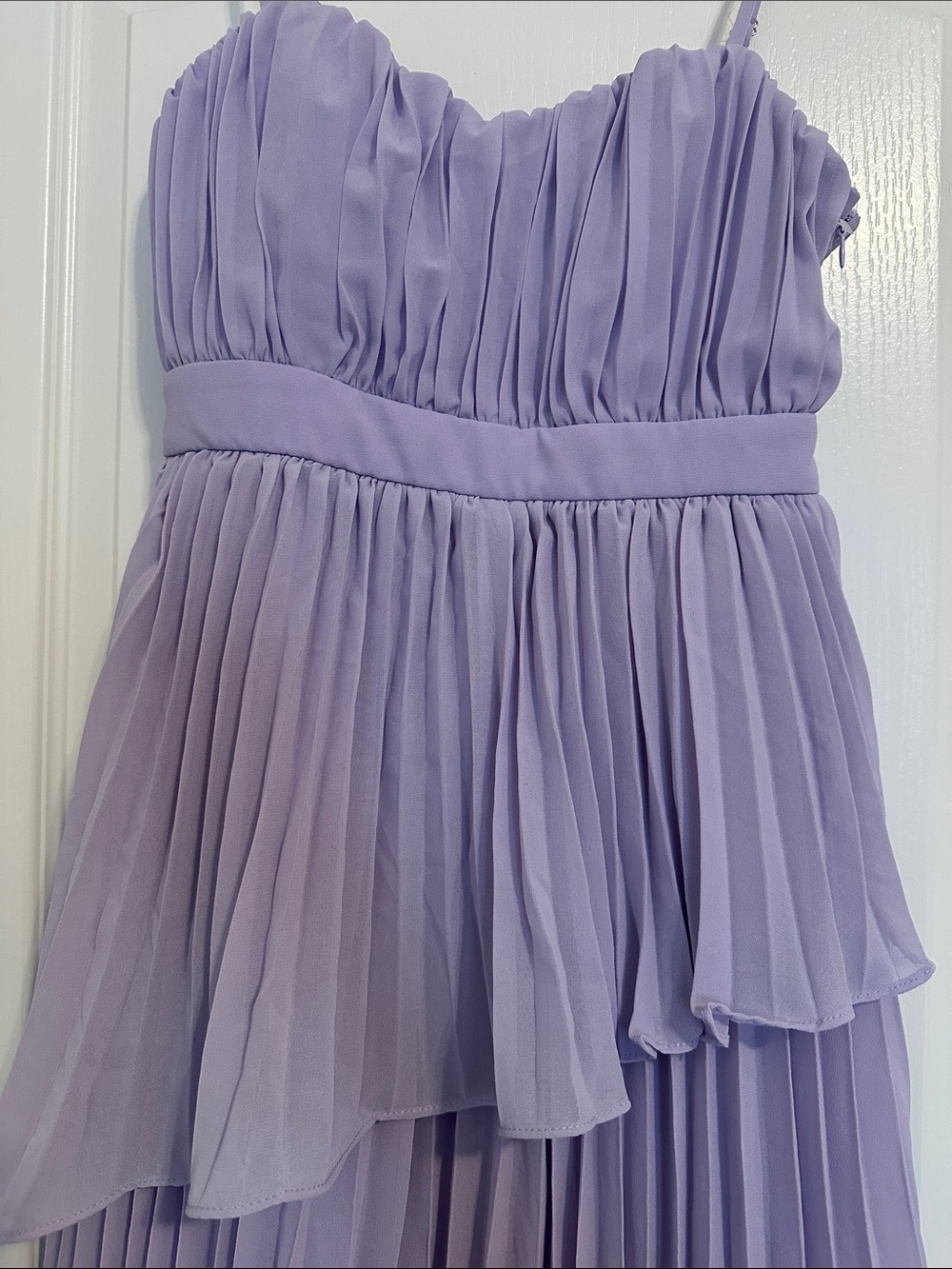 Lulu's Lavender Tiered Pleated Maxi Dress - Picture 3 of 6